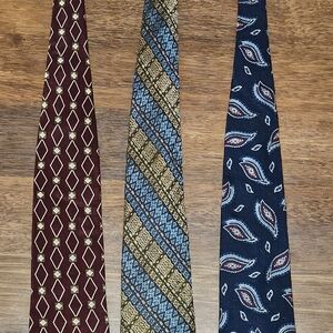 OSCAR DE LA RENTA BILL BLASS mens  LOT OF 3 ties SIZE 56x4 MULTICOLOR T7